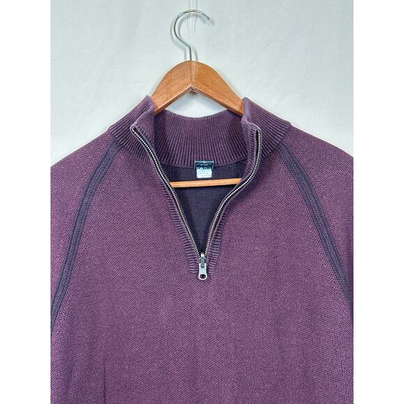 TAILOR VINTAGE Sweater 1/4 Zip L Plum Gorpcore Streetwear Preppy Dad Sweater - Picture 4 of 15